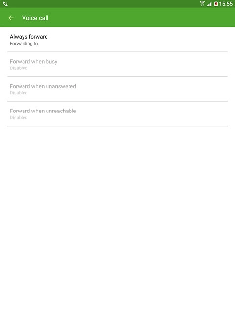 Press one of the following options:Always forward