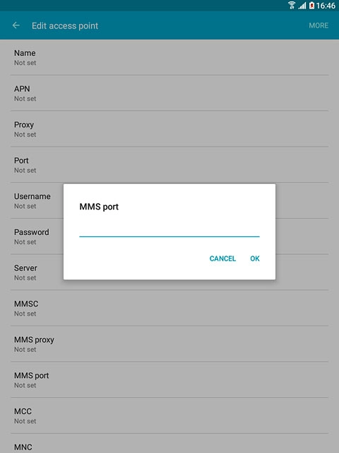 Key in 8080 and press OK.