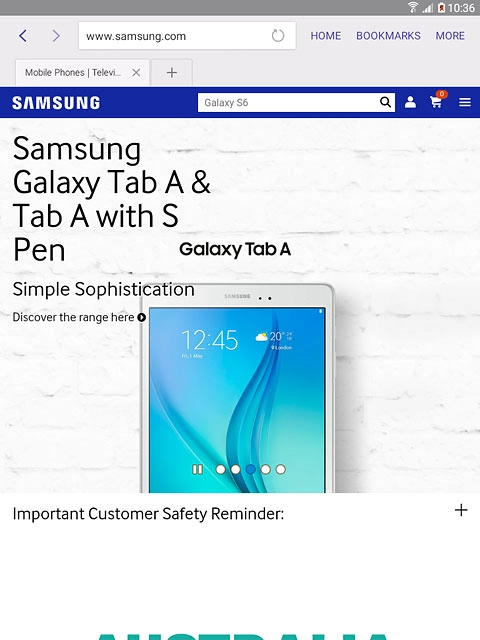 Press the address bar.