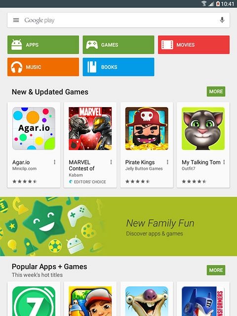 To search by name:Press Google play.