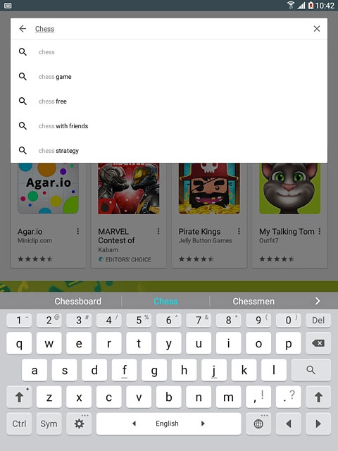 Key in the name of the required app and press the search icon.