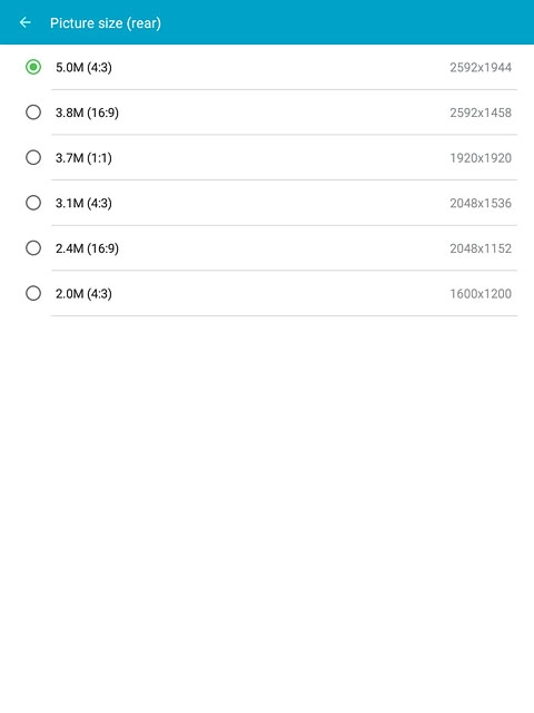 Press the required resolution.