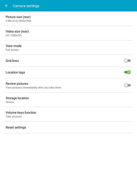 Press Location tags to turn the function on or off.