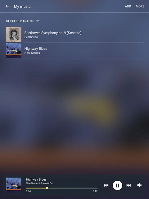 Press the album cover at the bottom the display.