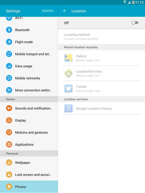 Press the indicator next to 