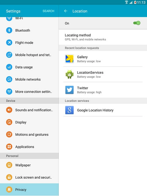 If you turn on the function:Press Locating method.Proceed to step 3.If you turn off the function:Proceed to step 4.