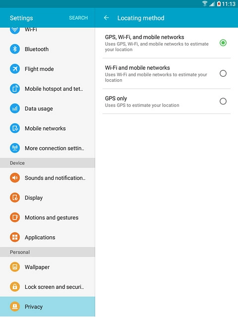 Press Wi-Fi and mobile networks.
