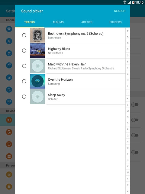 Press the different ring tones to listen to them.