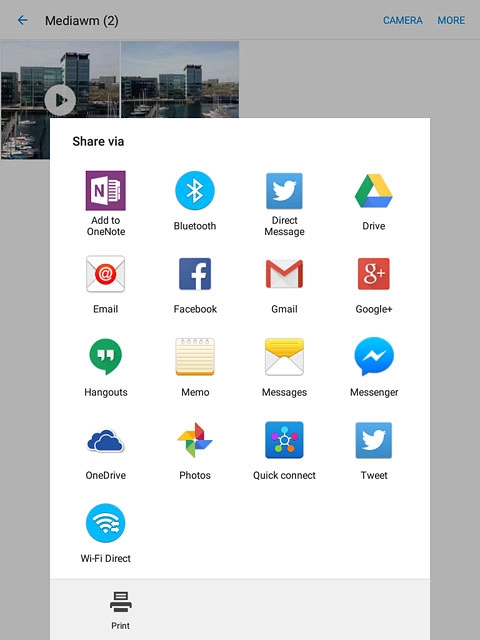 Press Bluetooth.Your tablet searches for devices and after a moment, a list of Bluetooth devices within range is displayed.