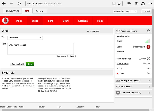 Click Enter your message and write the text message.
