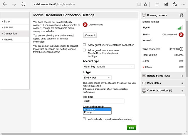 Highlight Automatic or Prompt.