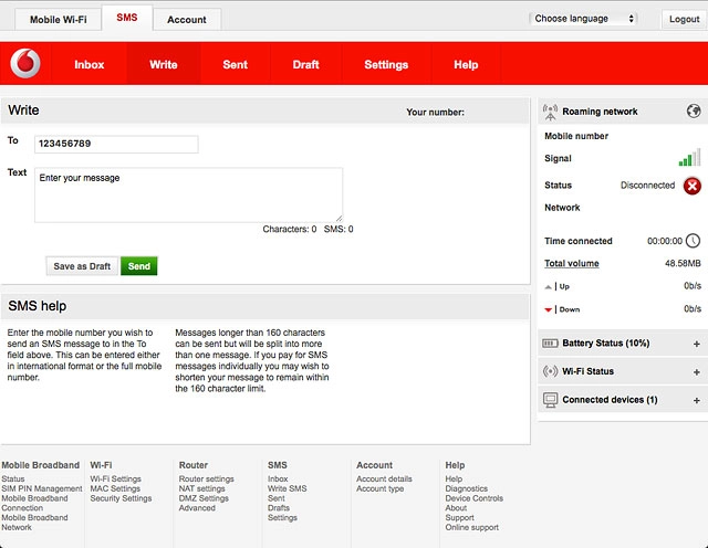 Click Enter your message and write the text message.