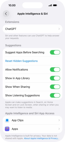 Press ChatGPT and follow the instructions on the screen to turn use of ChatGPT on or off.