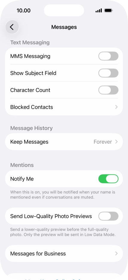 Press the indicator next to 