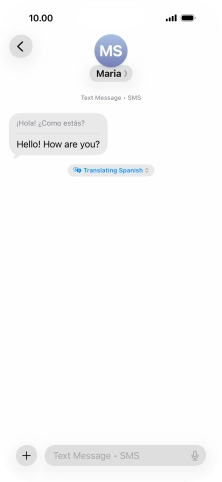 Press Translating ‹language› and follow the instructions on the screen to select language display or exit Live Translation.