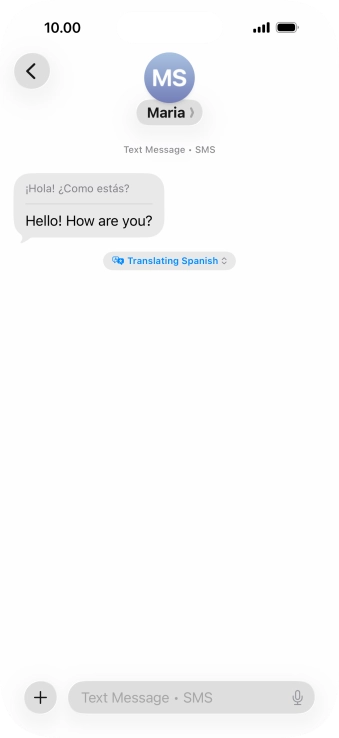 Press Translating ‹language› and follow the instructions on the screen to select language display or exit Live Translation.