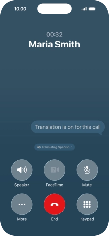 Press Translating ‹language› and follow the instructions on the screen to select language display or exit Live Translation.