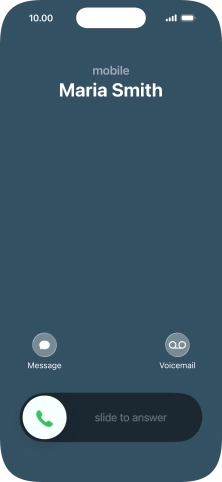 Press and drag the accept call icon right.