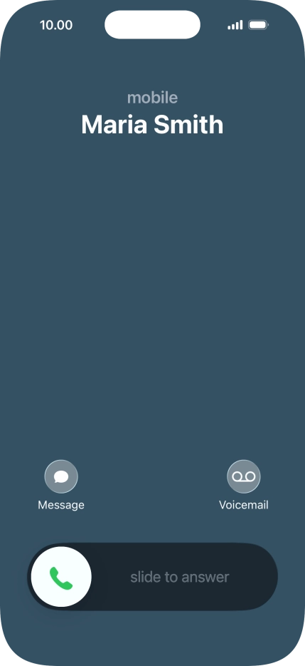Press and drag the accept call icon right.