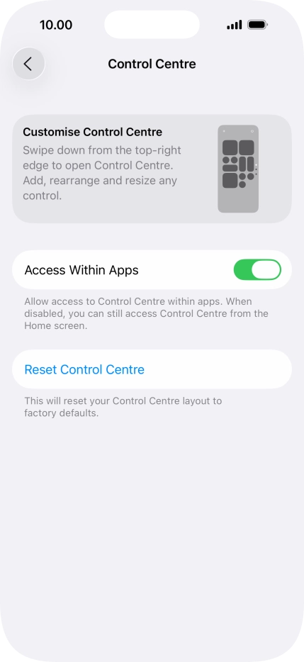 Press the indicator next to 