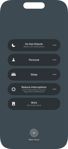 Press the required focus mode to activate or deactivate it immediately.