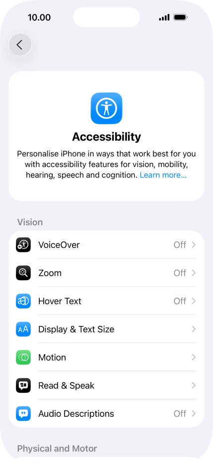 Press Display & Text Size.