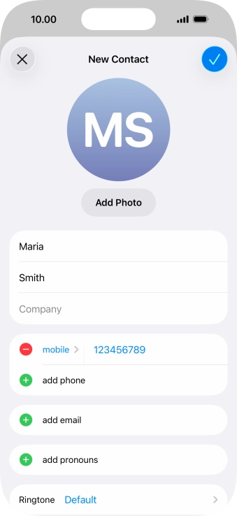 Press the confirm icon.