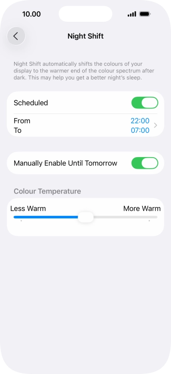 Press and drag the indicator below 