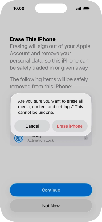 Press Erase iPhone.