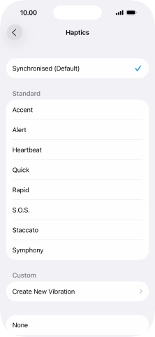 Press the required setting to turn on the function.