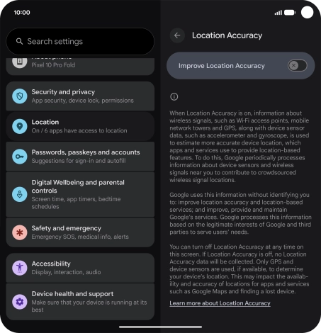 If you press the indicator next to 