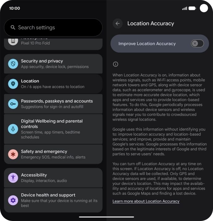If you press the indicator next to 