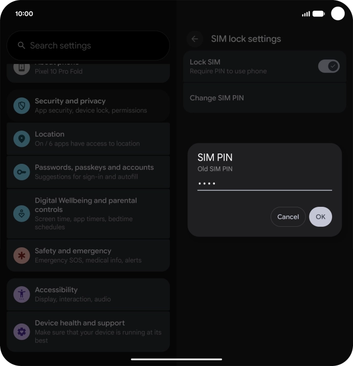 Key in your current PIN and press OK.