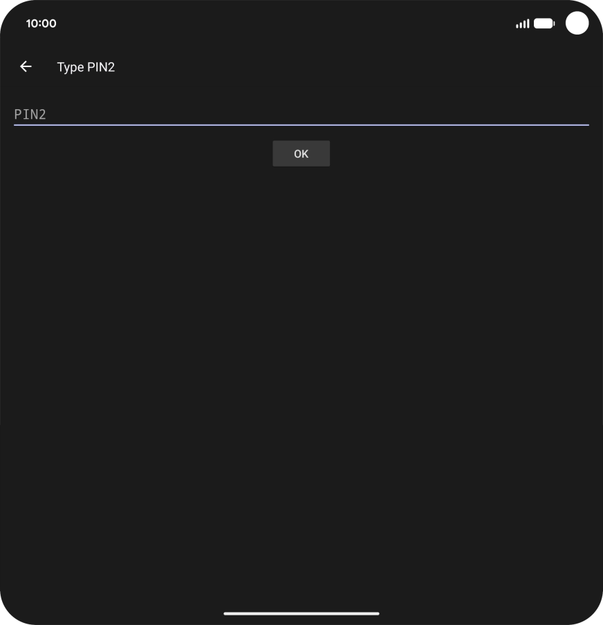 Press PIN2 and key in your PIN2. The default PIN2 is 1111.