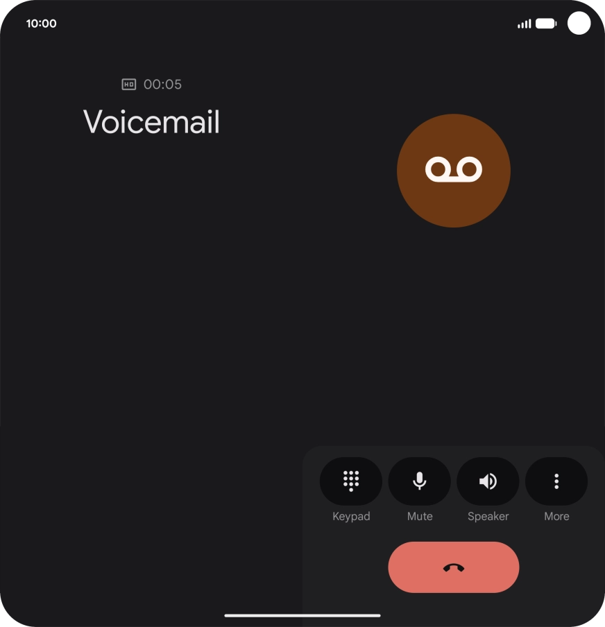 Press the end call icon.
