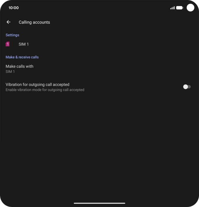 Press the name of the SIM.