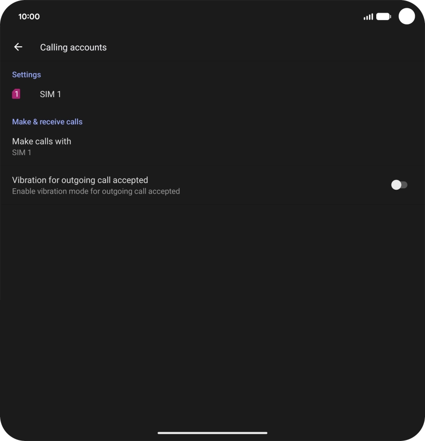 Press the name of the SIM.