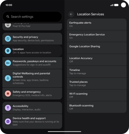 Press Location Accuracy.