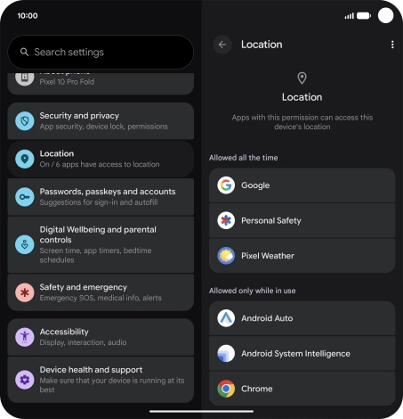 Press the required app.