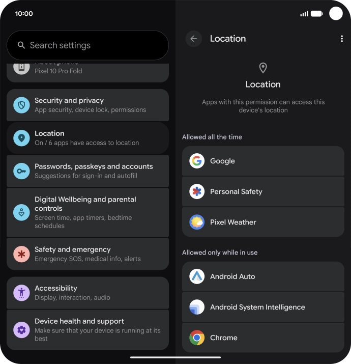 Press the required app.