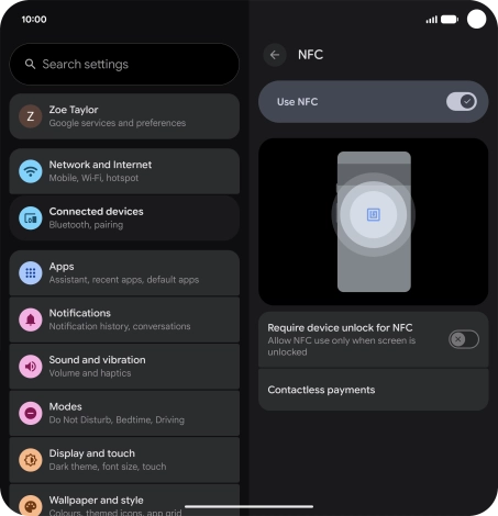 Press the indicator next to 