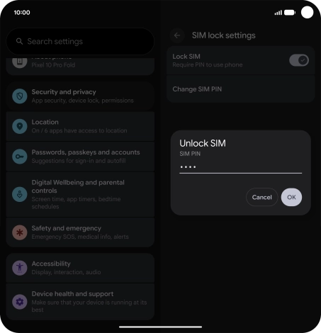 Key in your PIN and press OK.
