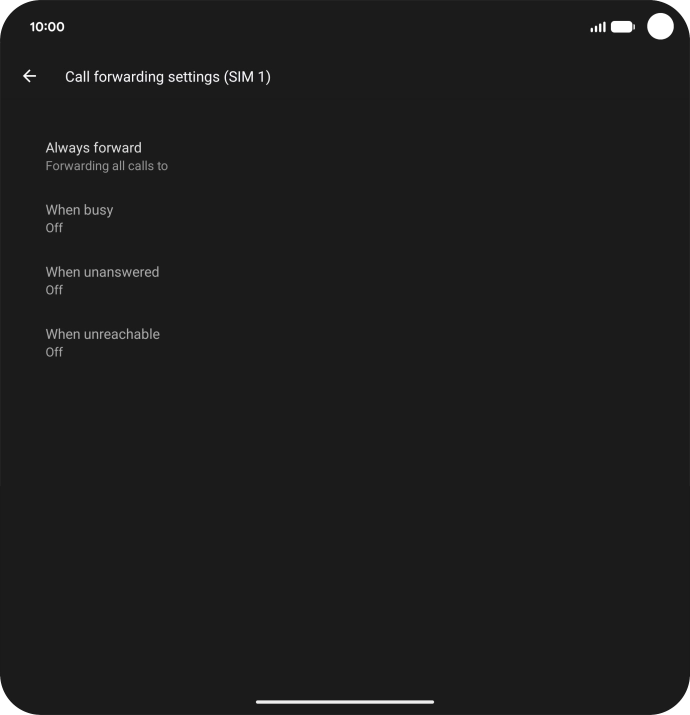 Press the required divert type.