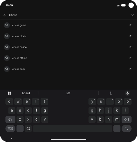 Key in the name or subject of the required app and press the search icon.