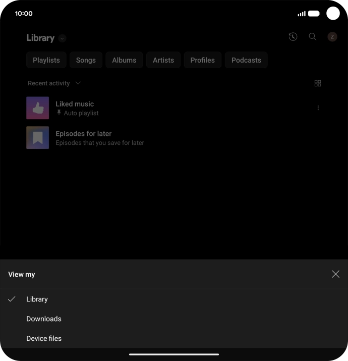 Press the required category and go to the required audio file.