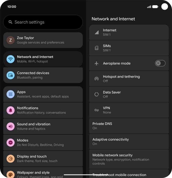 Press Hotspot and tethering.