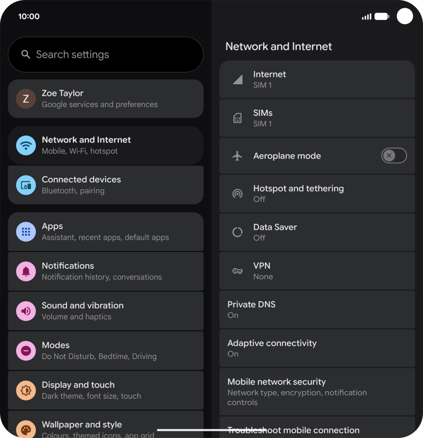 Press Hotspot and tethering.