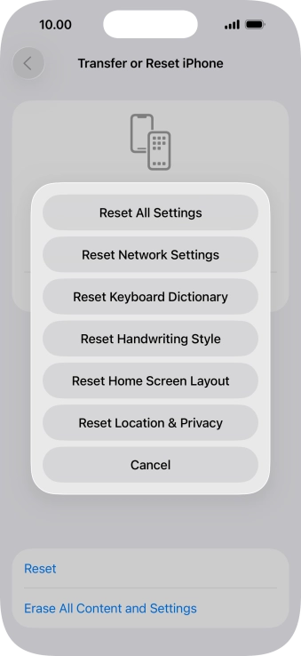 Press Reset Network Settings.