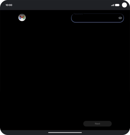 Press the field and key in the password for your email account.