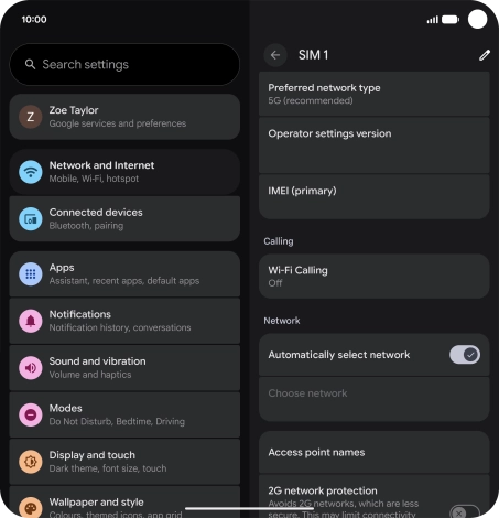Press Access point names.